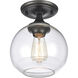 Angie 1 Light 8 inch Matte Black Semi Flush Mount Ceiling Light