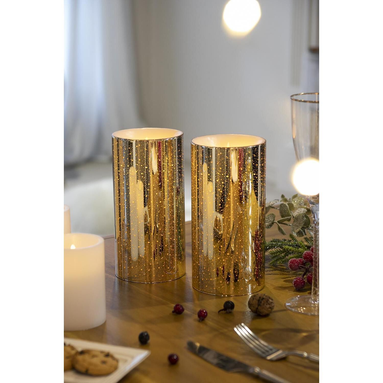 Speckled 8 X 4 inch LED Candle