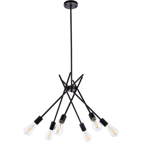 Lucca 6 Light 23 inch Black Pendant Ceiling Light