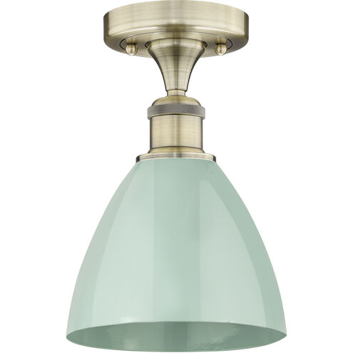 Plymouth Dome 1 Light 7.5 inch Antique Brass Semi-Flush Mount Ceiling Light