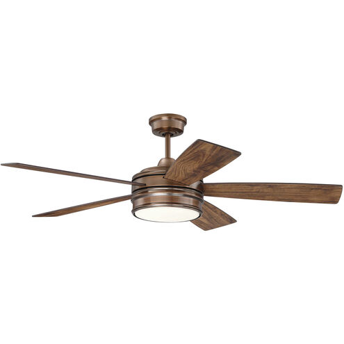 Braxton 52 inch Brushed Copper with Dark Cedar/Chestnut Blades Ceiling Fan