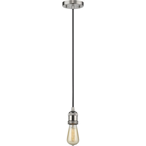 Franklin Restoration Bare Bulb 1 Light 2 inch Polished Nickel Mini Pendant Ceiling Light, Franklin Restoration