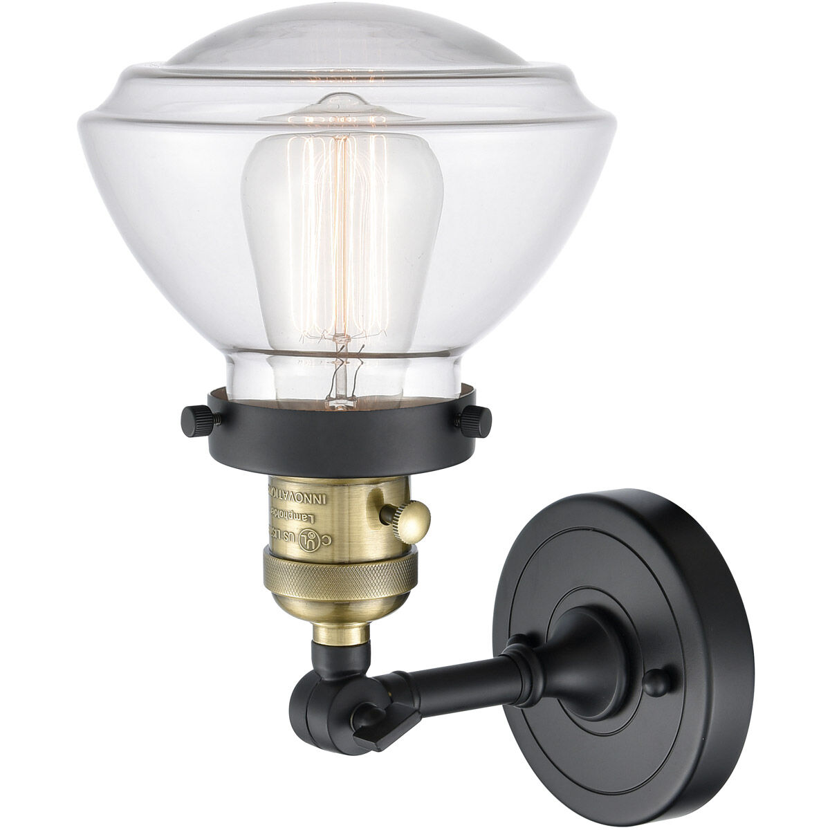Franklin Restoration Olean LED 7 inch Black Antique Brass Sconce Wall Light, Franklin Restoration