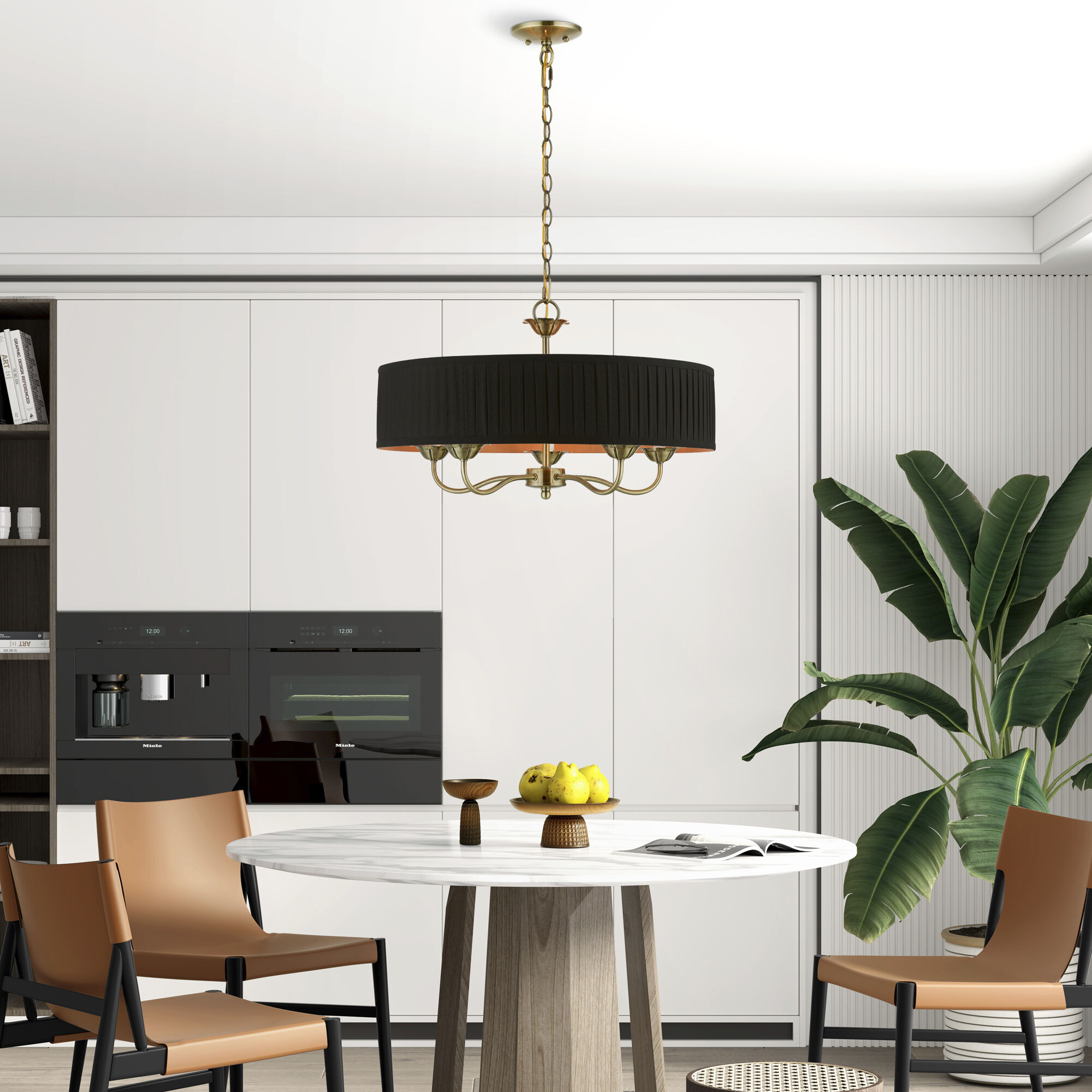 Harrington 5 Light 23 inch Antique Brass Pendant Chandelier Ceiling Light