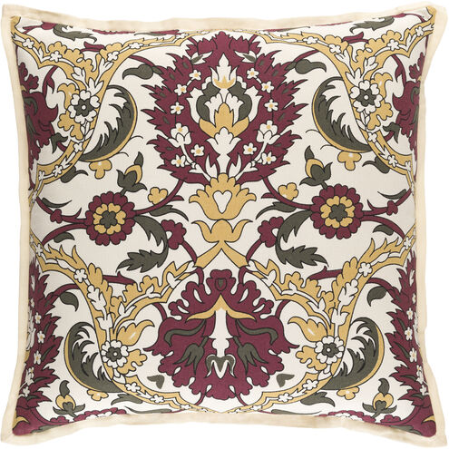 Vincent 22 X 22 inch Saffron and Garnet Throw Pillow