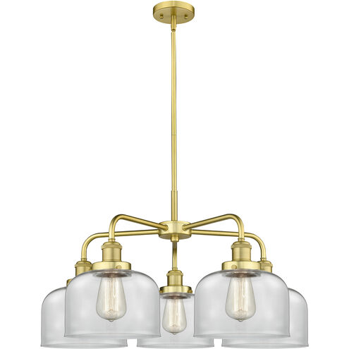 Bell 5 Light 26 inch Satin Gold Chandelier Ceiling Light