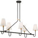 Bellforge 5 Light 51 inch Legacy Brass and Dark Bronze Linear Chandelier Ceiling Light