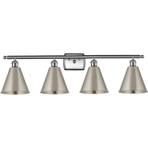 Ballston Cone 4 Light 38 inch Brushed Satin Nickel Bath Vanity Light Wall Light