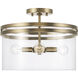 Fuller 4 Light 14.5 inch Aged Brass Semi-Flush Mount Ceiling Light, Convertible Dual Mount
