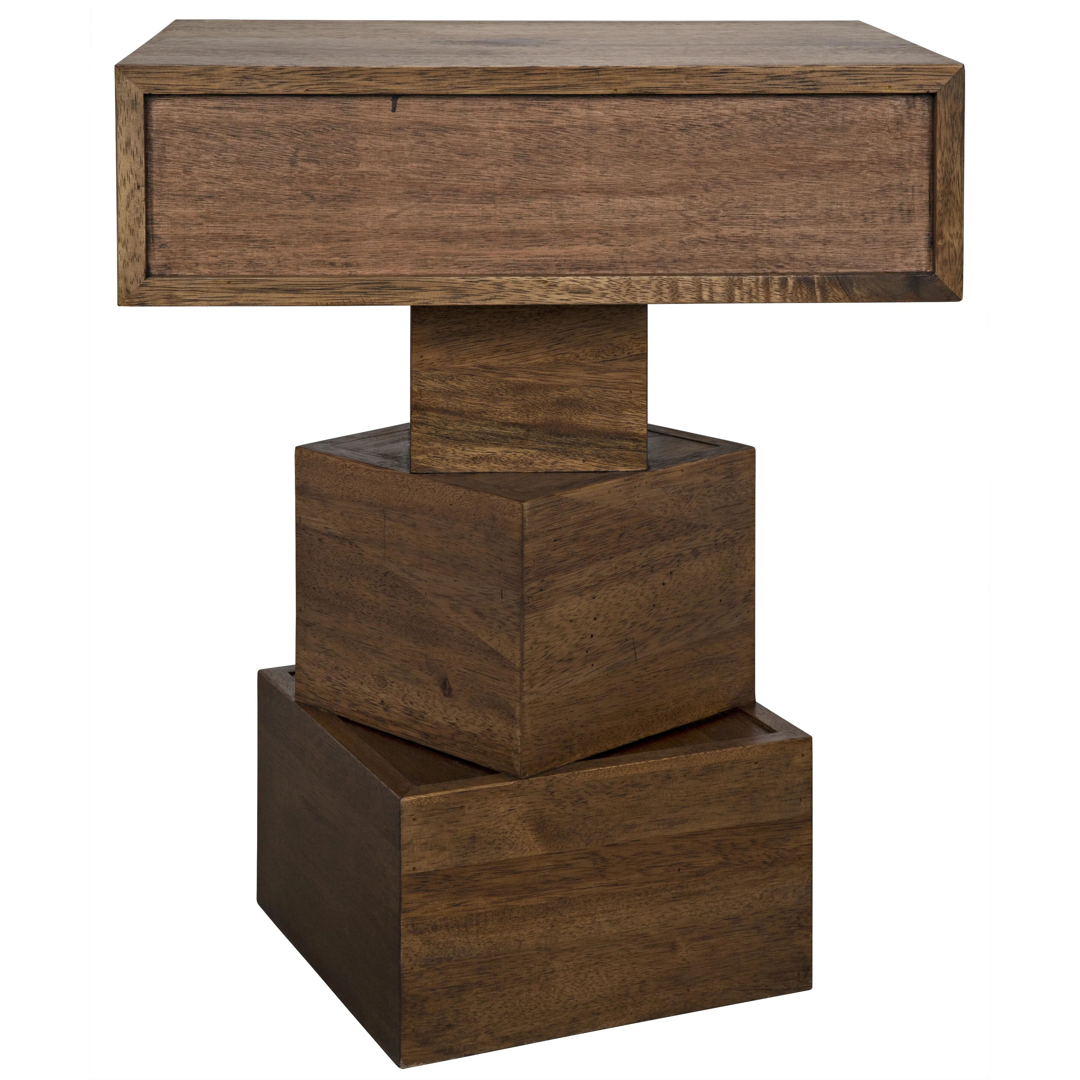 Grobius 28 X 23 inch Dark Walnut Side Table