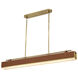 Valise LED 5 inch Vintage Brass and Cognac Leather Pendant Ceiling Light