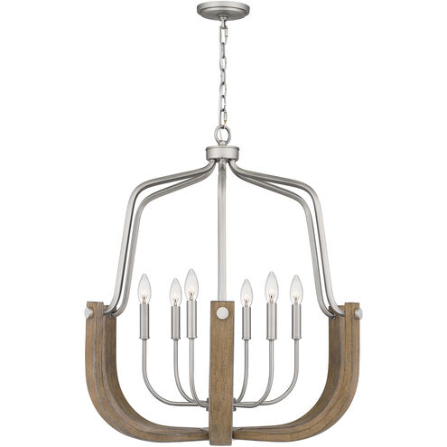 Challis 6 Light 28 inch Antique Nickel Chandelier Ceiling Light