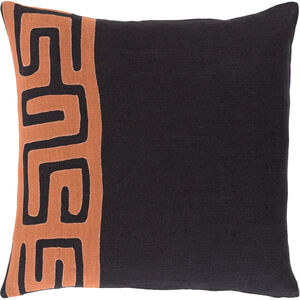 Nairobi 18 X 18 inch Burnt Orange and Black Throw Pillow
