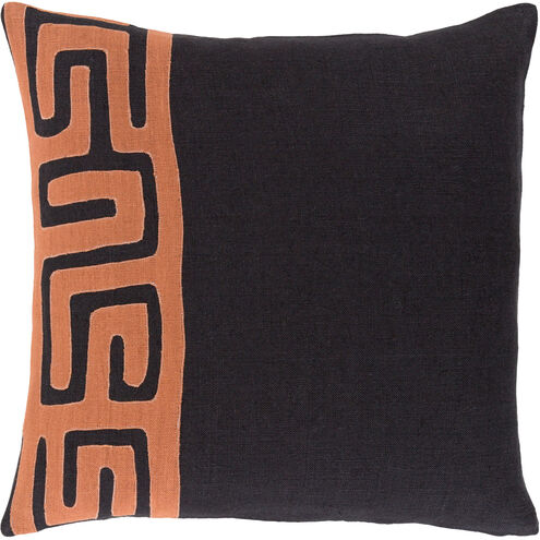 Nairobi 22 X 22 inch Burnt Orange and Black Throw Pillow