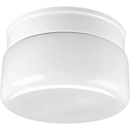 White Glass 2 Light 9 inch White Flush Mount Ceiling Light