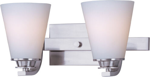 Conical 2 Light 13 inch Satin Nickel Bath Light Wall Light in 100