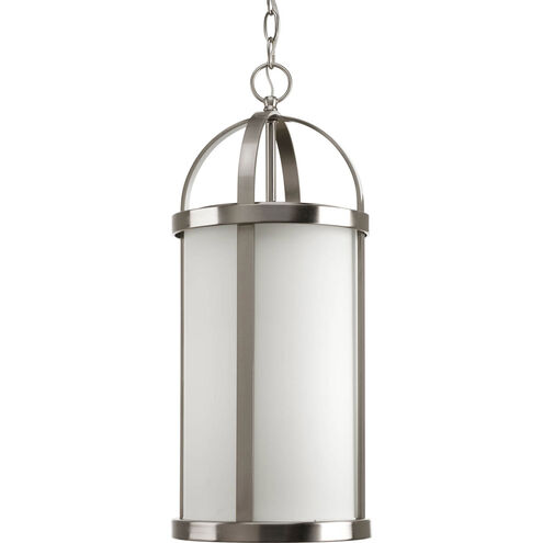 Greetings 1 Light 10 inch Brushed Nickel Outdoor Hanging Lantern