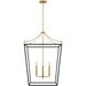 kate spade new york Carlyle 4 Light 24.38 inch Midnight Black / Burnished Brass Lantern Pendant Ceiling Light