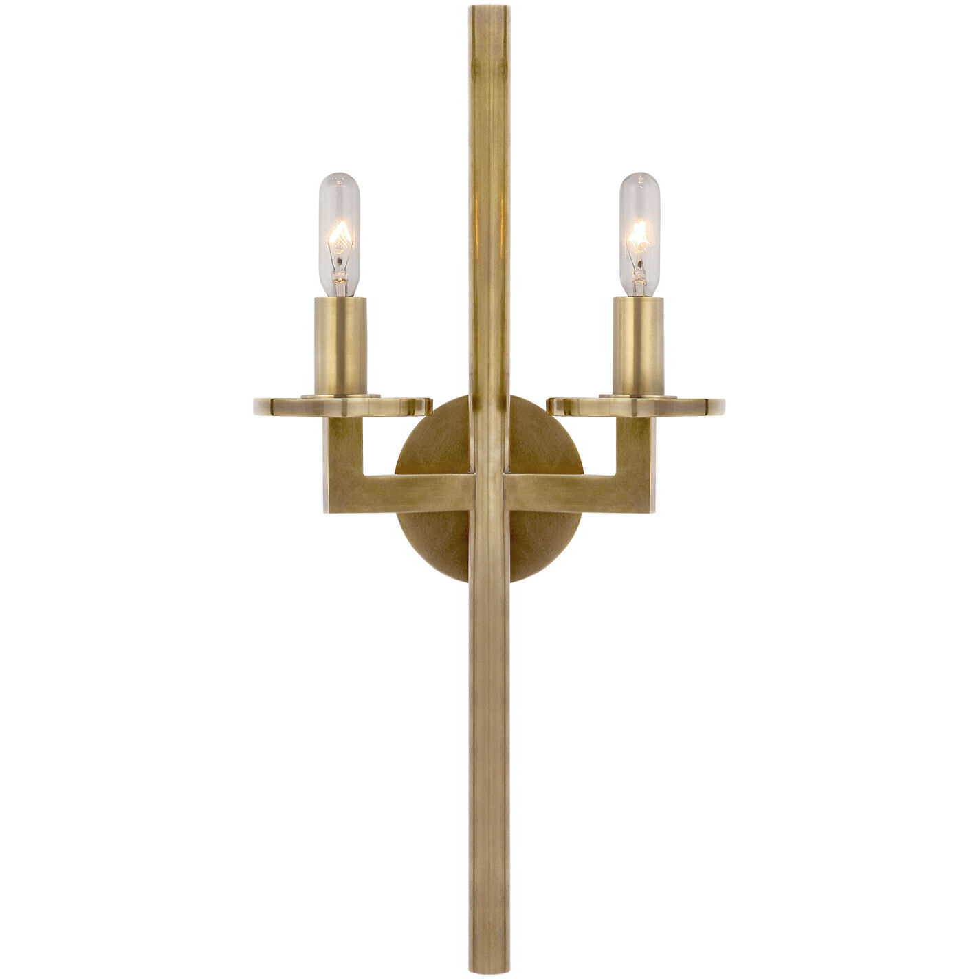 Kelly Wearstler Liaison 2 Light 9.5 inch Antique-Burnished Brass Double Sconce Wall Light in (None)