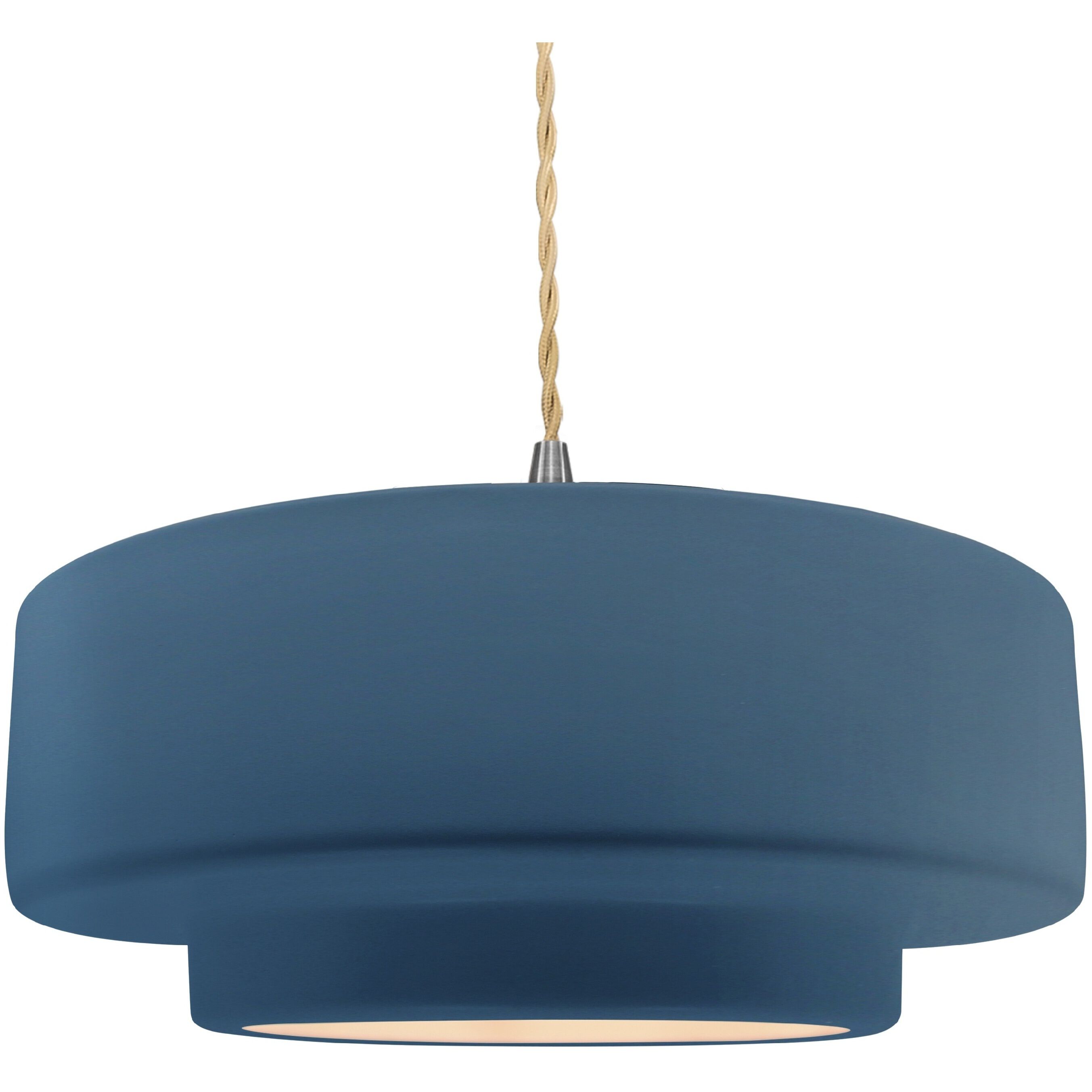Radiance Collection - Tier Pendant Ceiling Light in Brushed Nickel, Dedicated LED, Beige Twist Cord, Midnight Sky, 16.25W x 6H, Form+Finish+Function