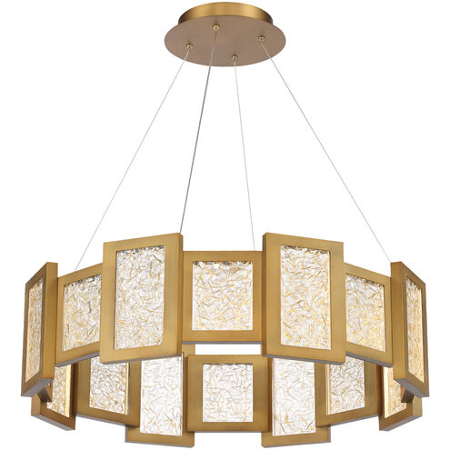 Fury LED 28.25 inch Aged Brass Chandelier Ceiling Light in 28in.