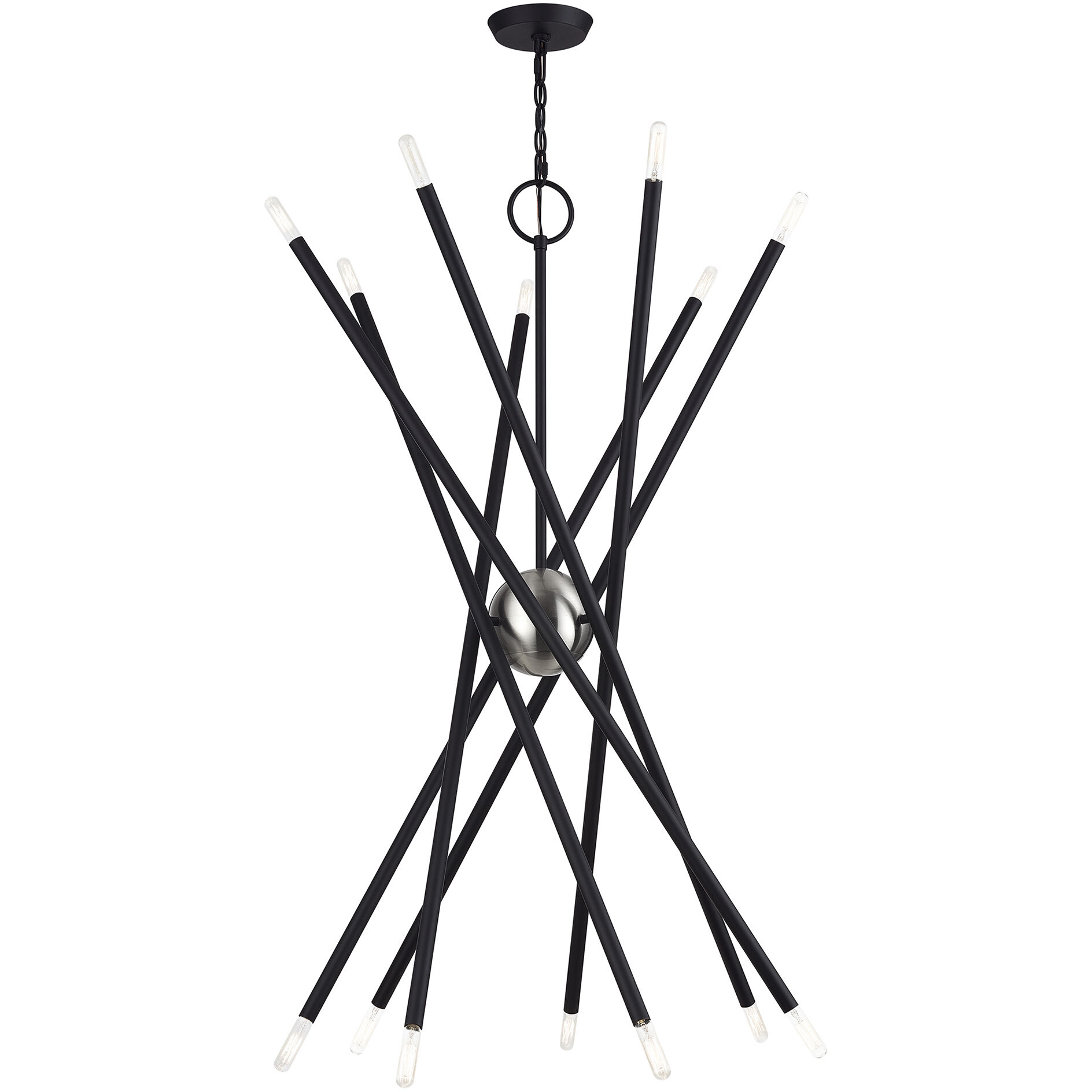 Soho 14 Light 40 inch Black Foyer Chandelier Ceiling Light