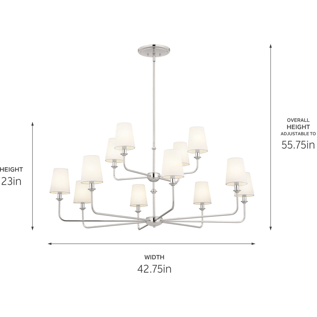 Pallas 12 Light 42.75 inch Polished Nickel Chandelier Ceiling Light