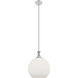 Astor 1 Light 12 inch Satin Nickel Mini Pendant Ceiling Light in Matte White Glass