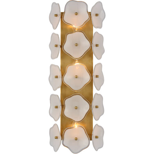 Visual Comfort Signature Collection | Visual Comfort KS2066SB-CRE kate spade  new york Leighton LED  inch Soft Brass Sconce Wall Light in Cream  Tinted Glass