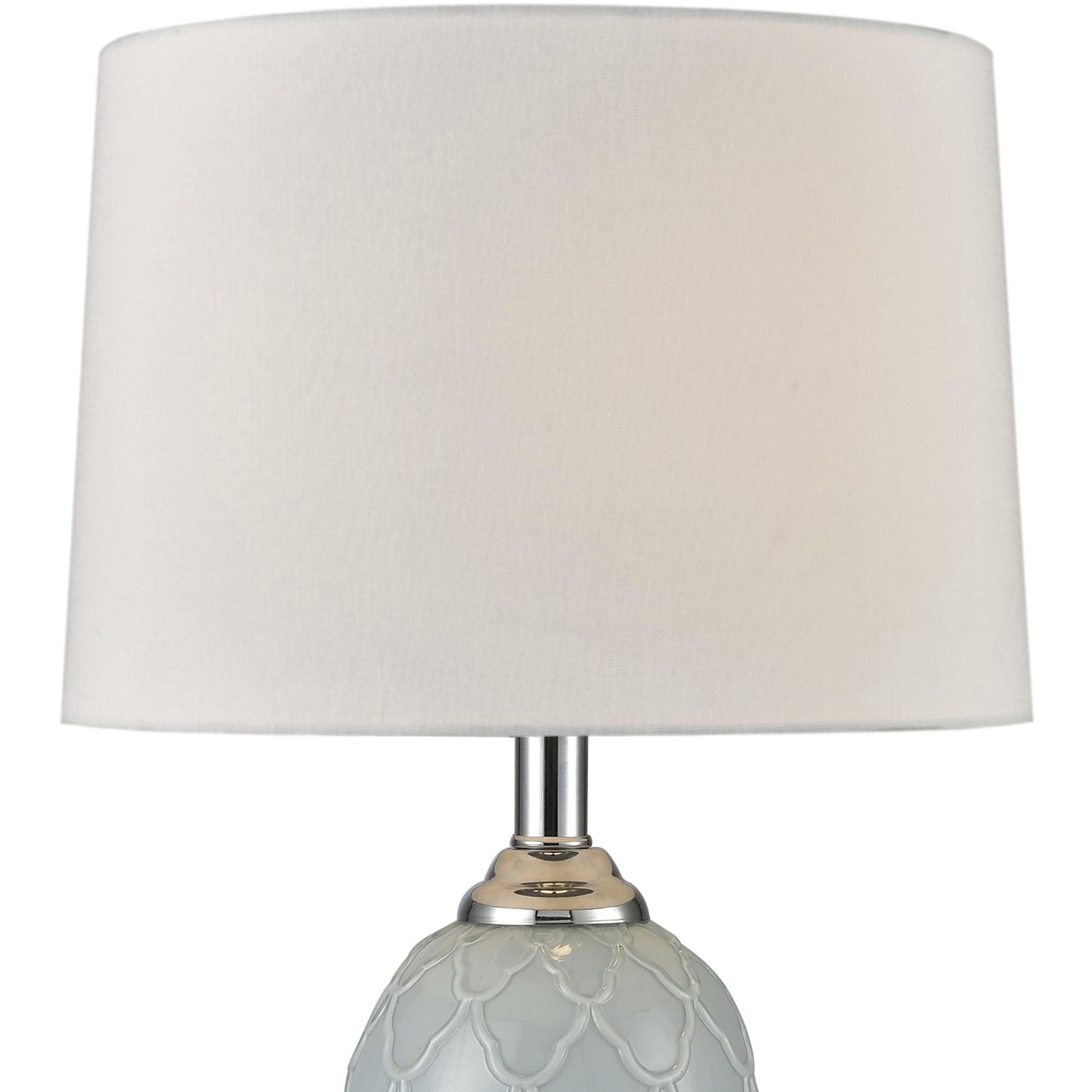 La Joliette 24 inch 100 watt Pale Blue with Clear Table Lamp Portable Light, Set of 2