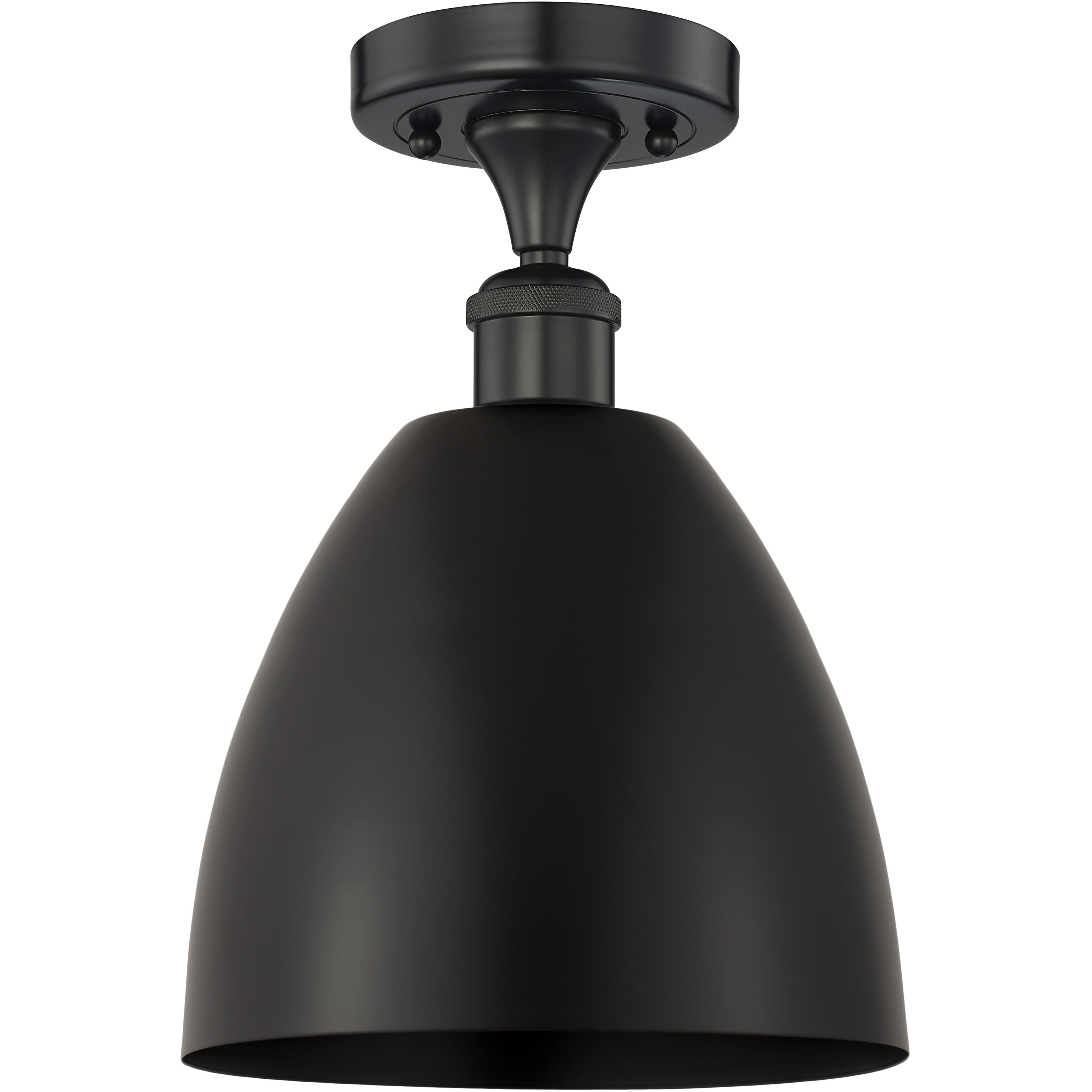 Edison Metal Bristol 1 Light 9 inch Matte Black Semi-Flush Mount Ceiling Light