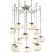 Nova LED 19 inch Beige Silver Swag Multi-Pendant Ceiling Light in 3000K LED, Floret Inner - Amber Outer, Oval Chain