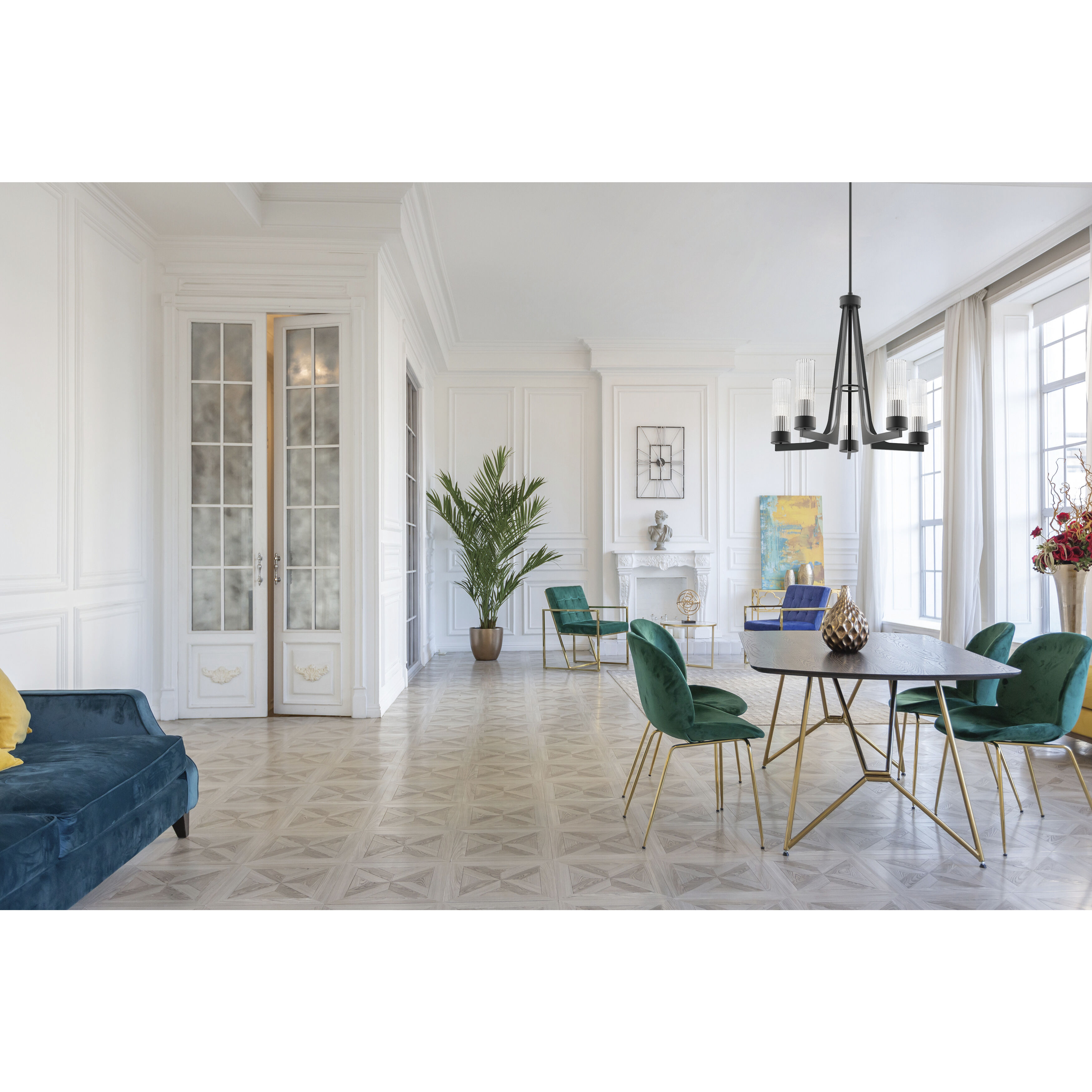 Delos 5 Light 24 inch Anthracite Chandelier Ceiling Light