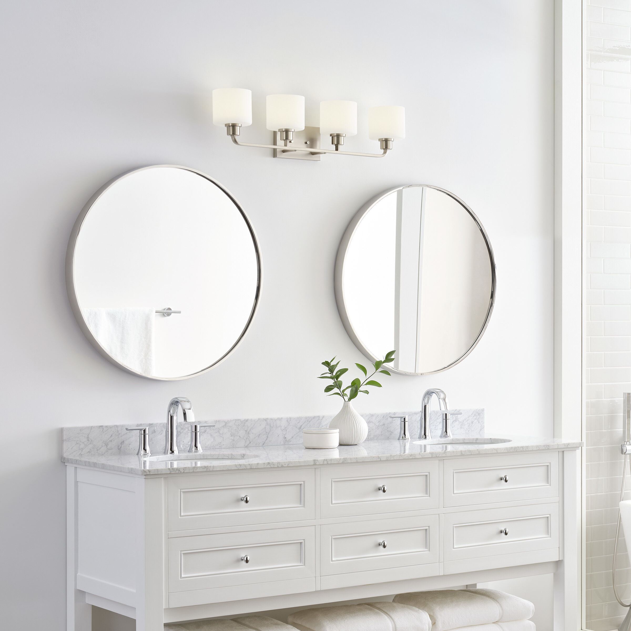 Canfield 4 Light 31.88 inch Brushed Nickel Wall Bath Fixture Wall Light