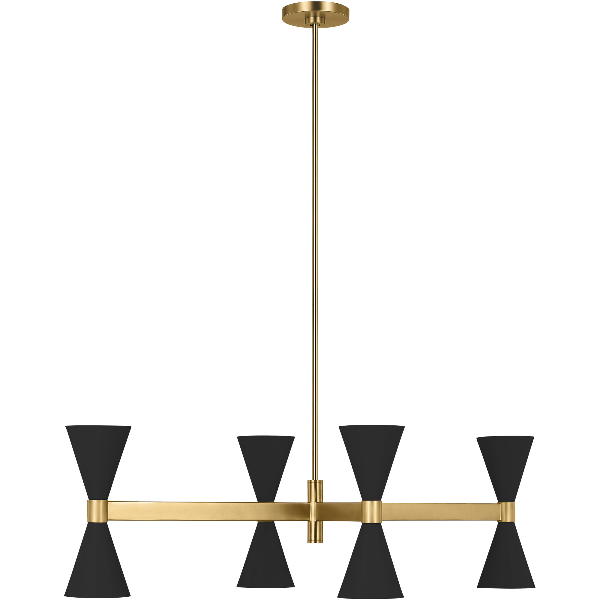 AERIN Albertine 8 Light 42 inch Midnight Black Linear Chandelier Ceiling Light