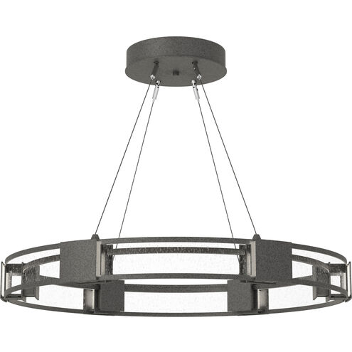 Aura 6 Light 28.9 inch Natural Iron Pendant Ceiling Light in Seeded Clear