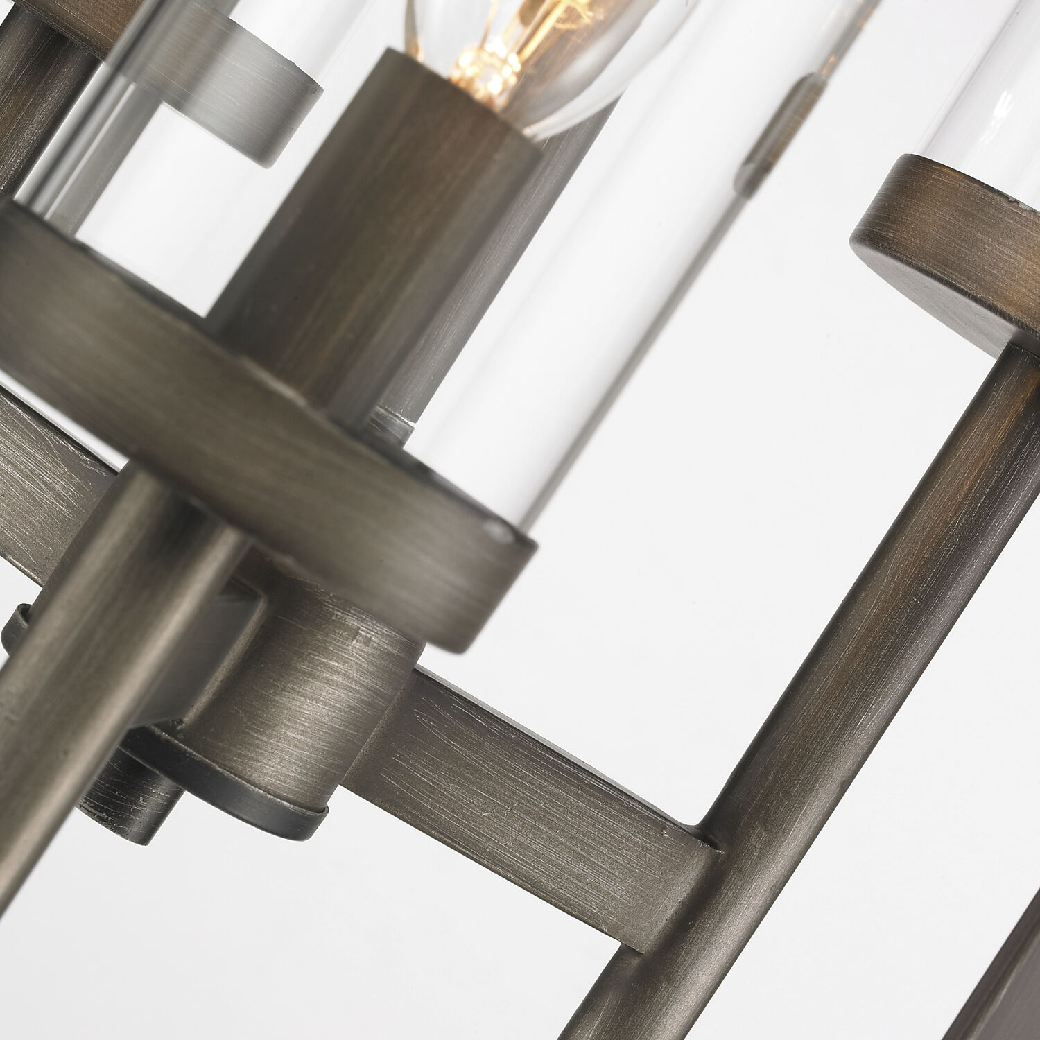 Smyth 21 inch 60.00 watt Gunmetal Bronze Chandelier Ceiling Light in Clear Glass