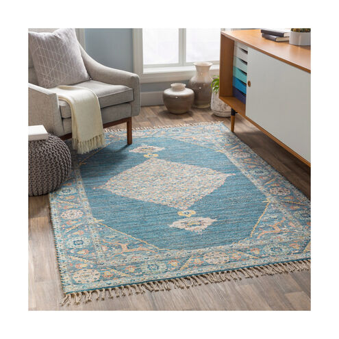 Coventry 36 X 24 inch Aqua/Bright Yellow/White/Peach/Navy Rugs