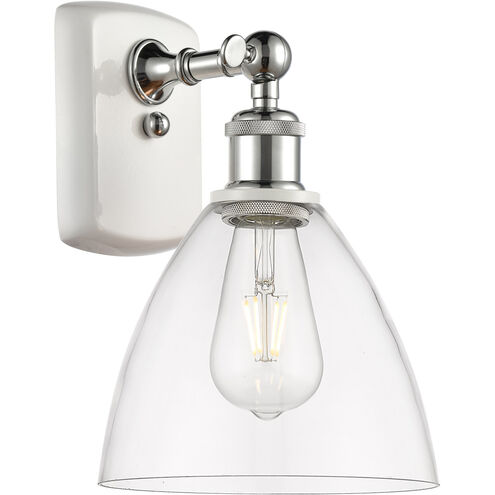 Ballston Ballston Dome LED 8 inch White and Polished Chrome Sconce Wall Light in Clear Glass