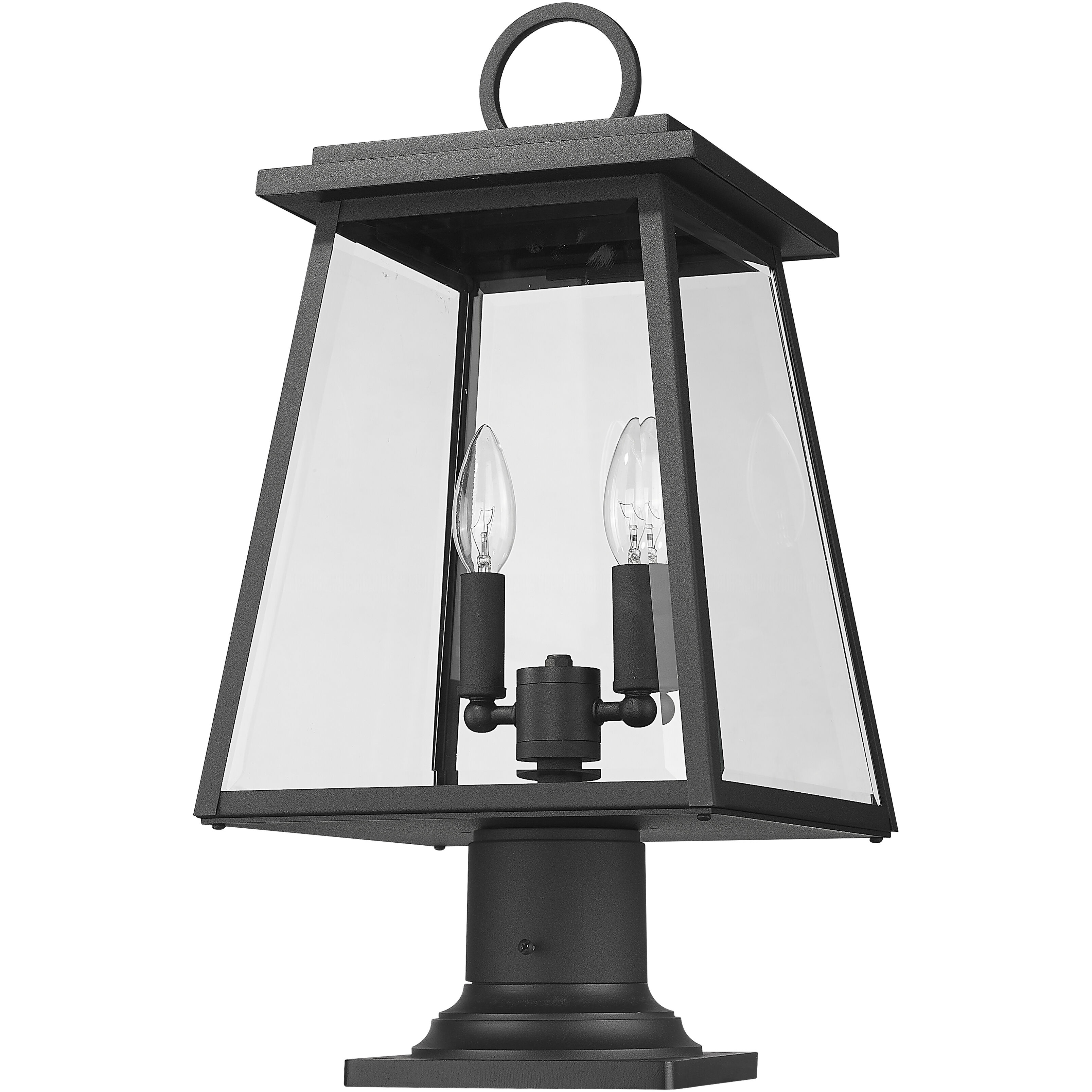 Broughton 2 Light 21.25 inch Black Outdoor Pier Mounted Fixture