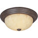 Decorative 3 Light 15 inch Warm Mahogany Flushmount Ceiling Light in Amber, Large