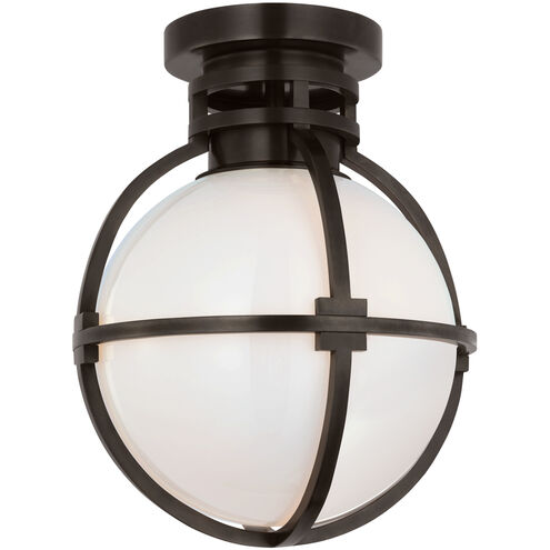 Chapman & Myers Gracie LED 10 inch Bronze Captured Globe Flush Mount Ceiling Light