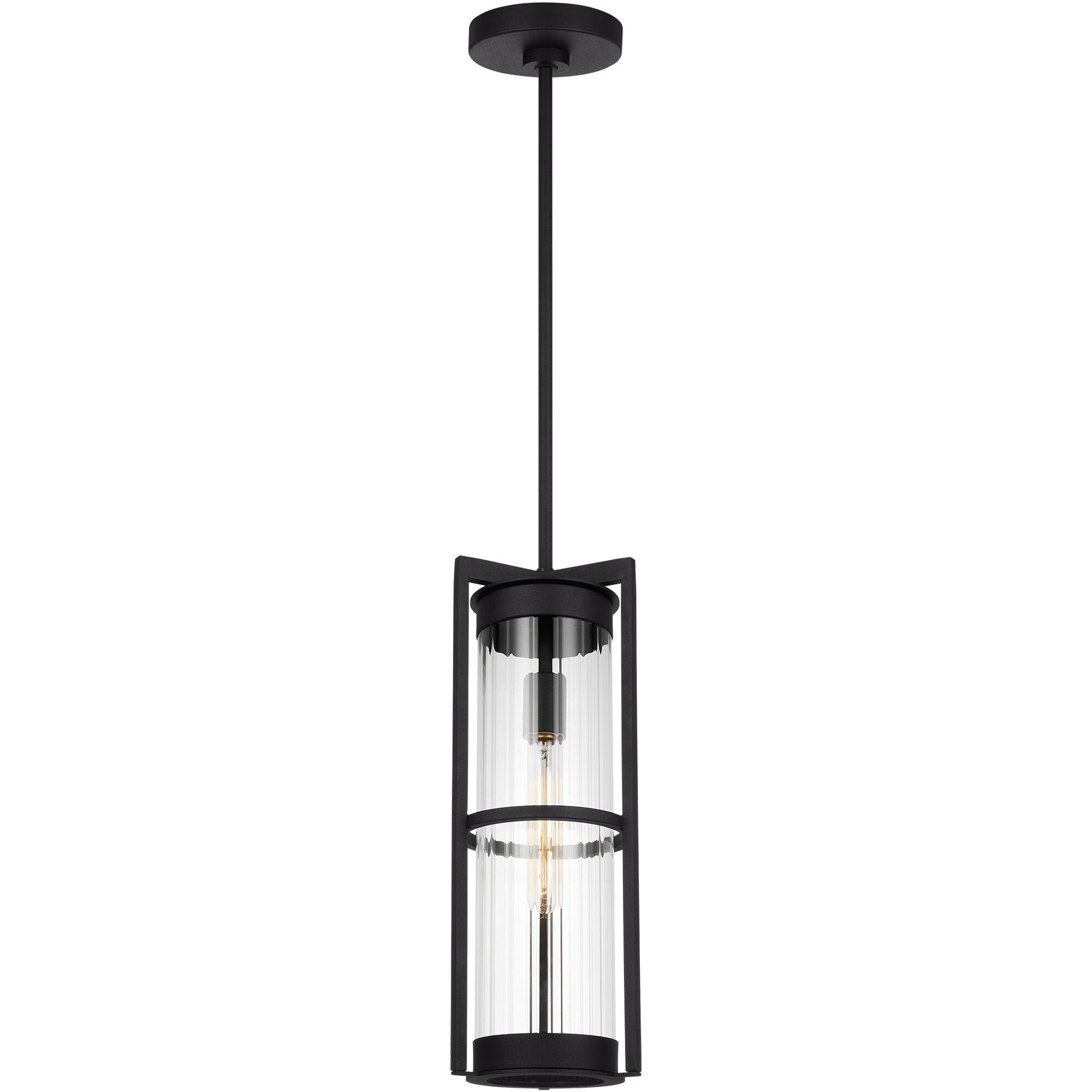 Alcona 1 Light 7 inch Black Outdoor Pendant Lantern