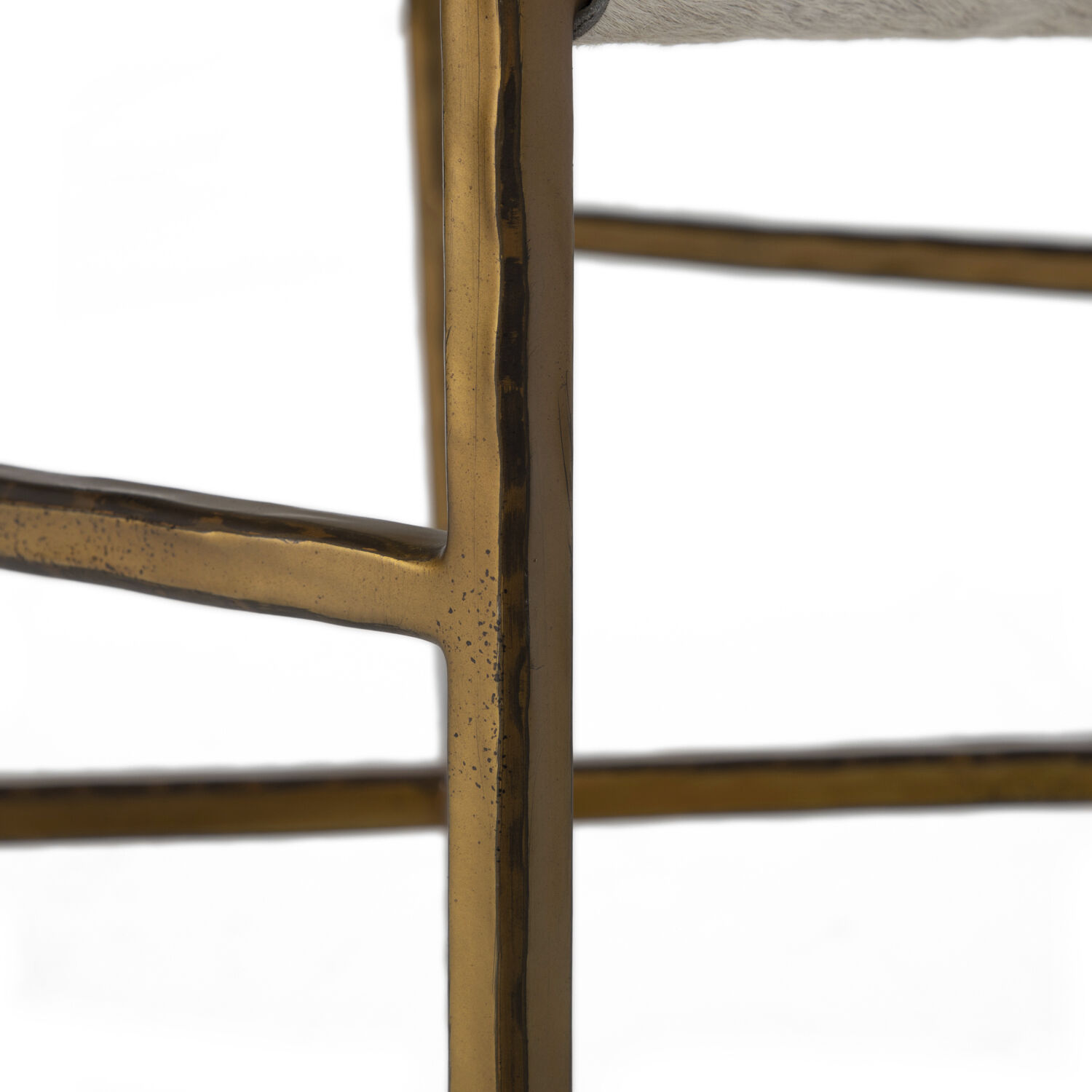 Landon Antique Aged Brass / Natural Ivory Hide Dining Chair