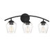 Transitional 3 Light 24 inch Matte Black Bathroom Vanity Light Wall Light