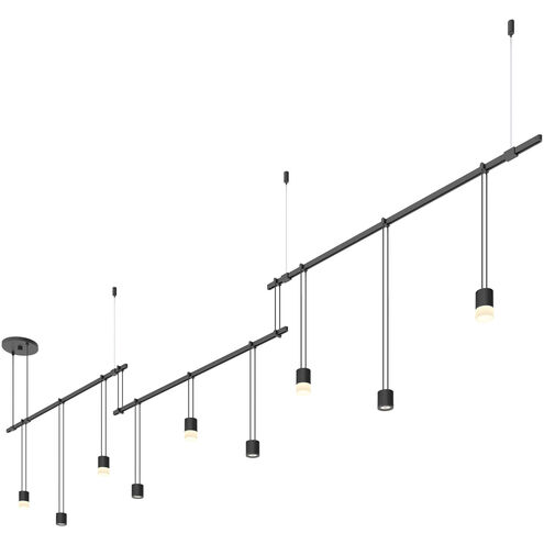 Suspenders LED 104 inch Satin Black Modular Pendant Composition Ceiling Light