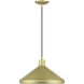 Geneva 1 Light 15.25 inch Soft Gold with Polished Brass Accents Pendant Ceiling Light