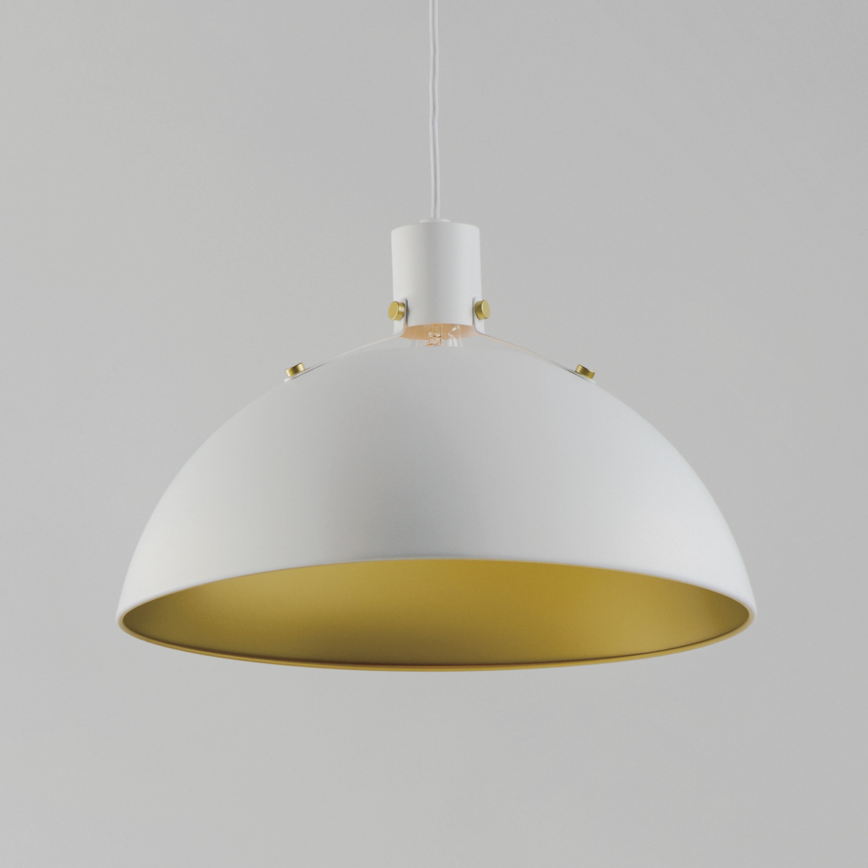 Dawn 1 Light 15.25 inch White/Satin Brass Single Pendant Ceiling Light in White and Satin Brass