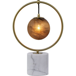 Kinsley 18 inch 60.00 watt White and Gold and Brown Table Lamp Portable Light