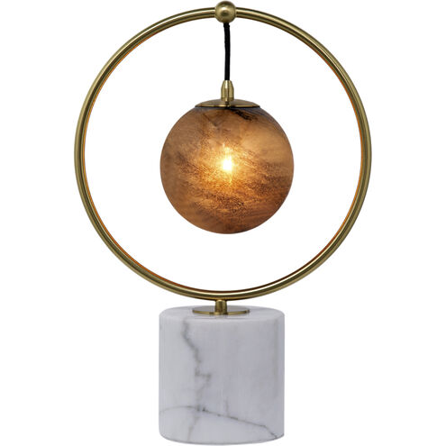 Kinsley 18.1 inch 60 watt White and Gold and Brown Table Lamp Portable Light